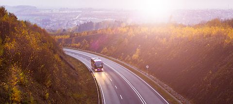 Bus fährt nach Leipzig